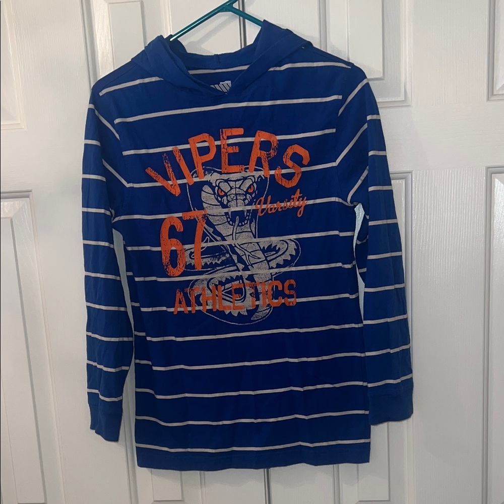 Blue and Orange Old Navy Striped Kids Hoodie